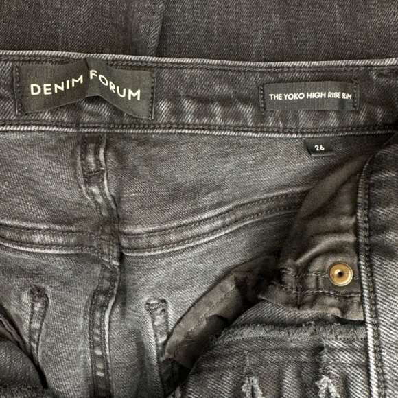 Denim Forum Aritzia The Yoko High Rise Slim Dark‎ Gray Wash Jean Size 26 - Picture 3 of 5